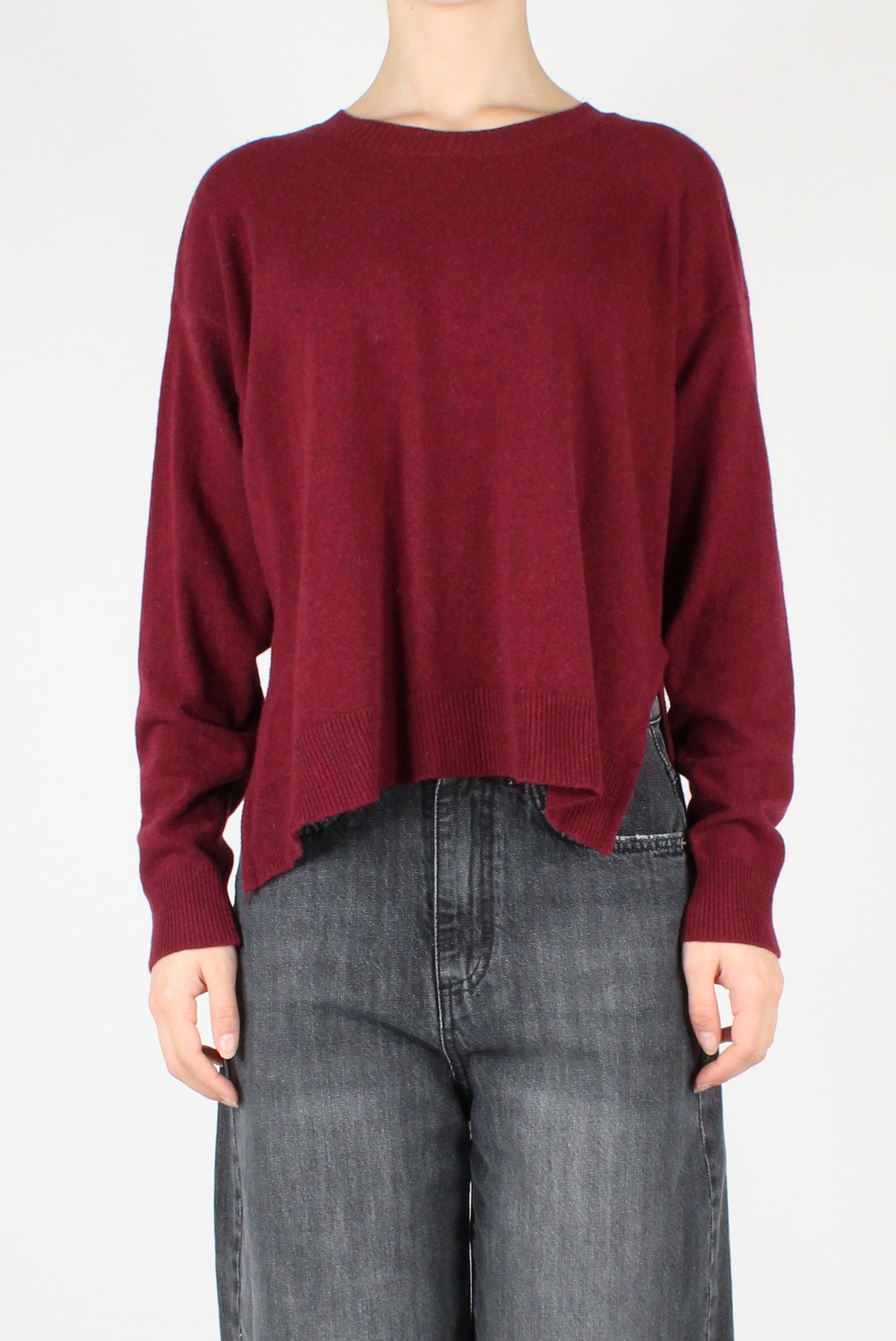 Oversized Asymmetric Crewneck Sweater