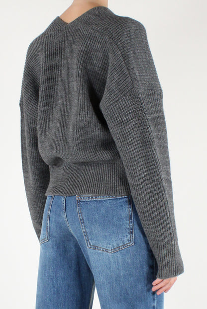 Maglione Scollo Profondo Incrociato
