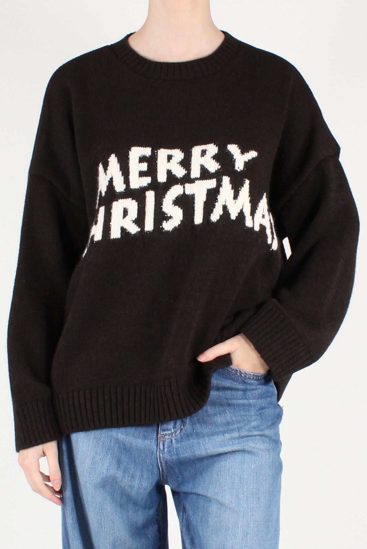Maglione Over Scritta "Merry Christmas"