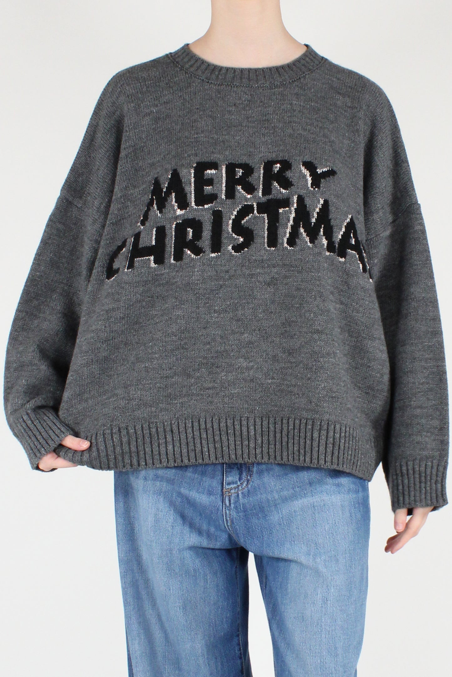 Maglione Over Scritta "Merry Christmas"