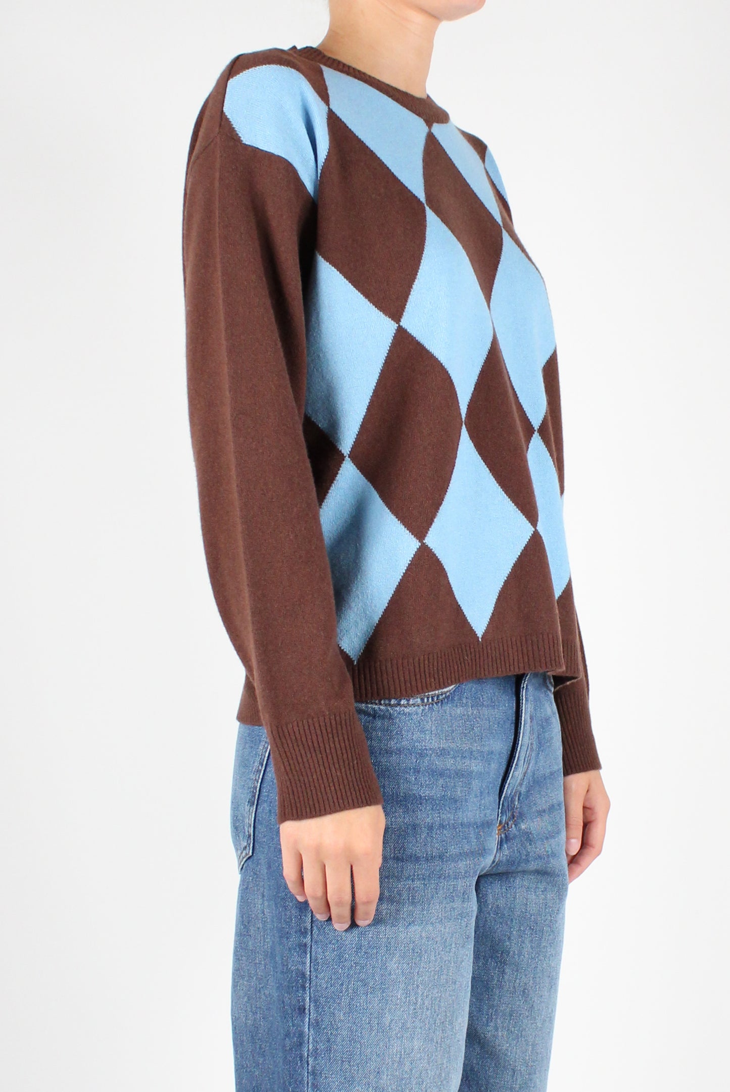 Two-tone Argyle Sweater