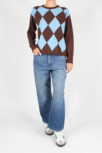 Two-tone Argyle Sweater