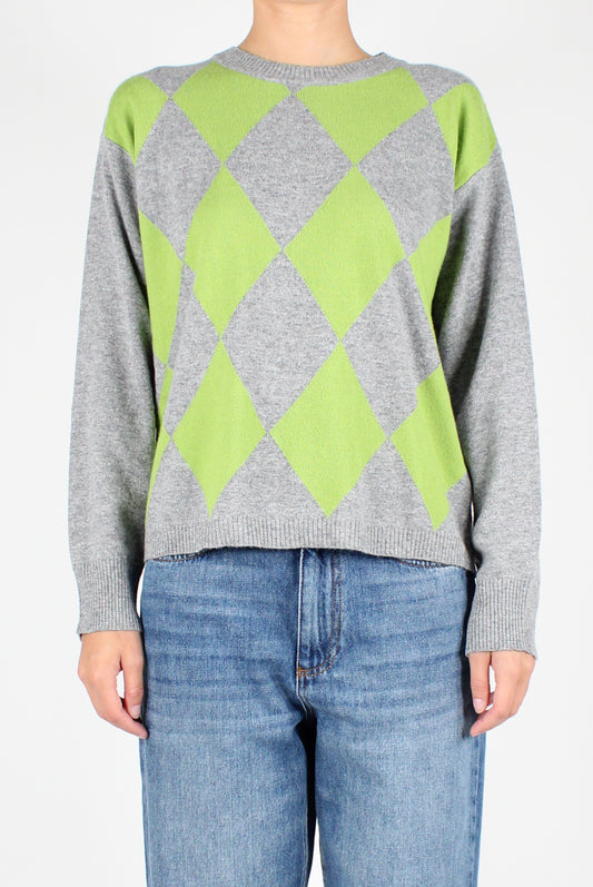 Two-tone Argyle Sweater