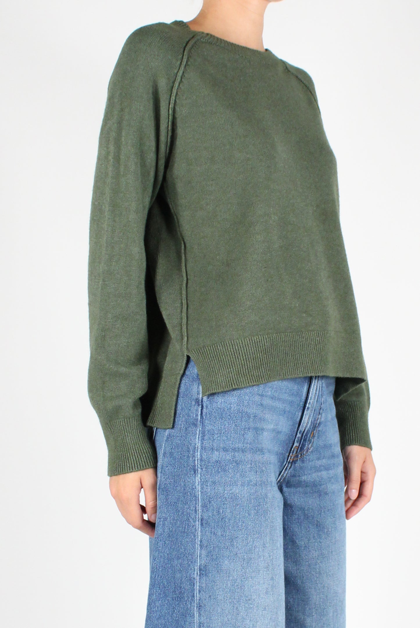 Asymmetric Crewneck Sweater