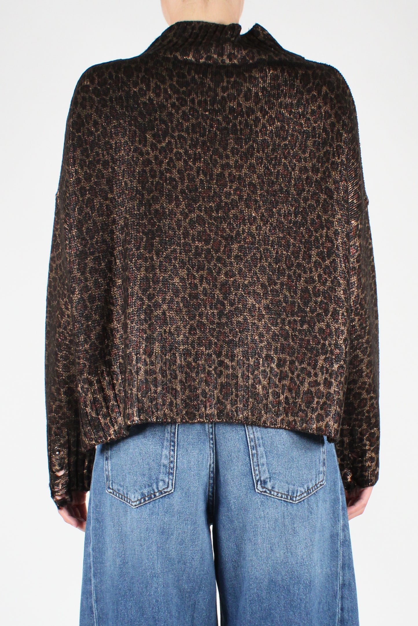 Animalier Laminated Sweater with Cut-out