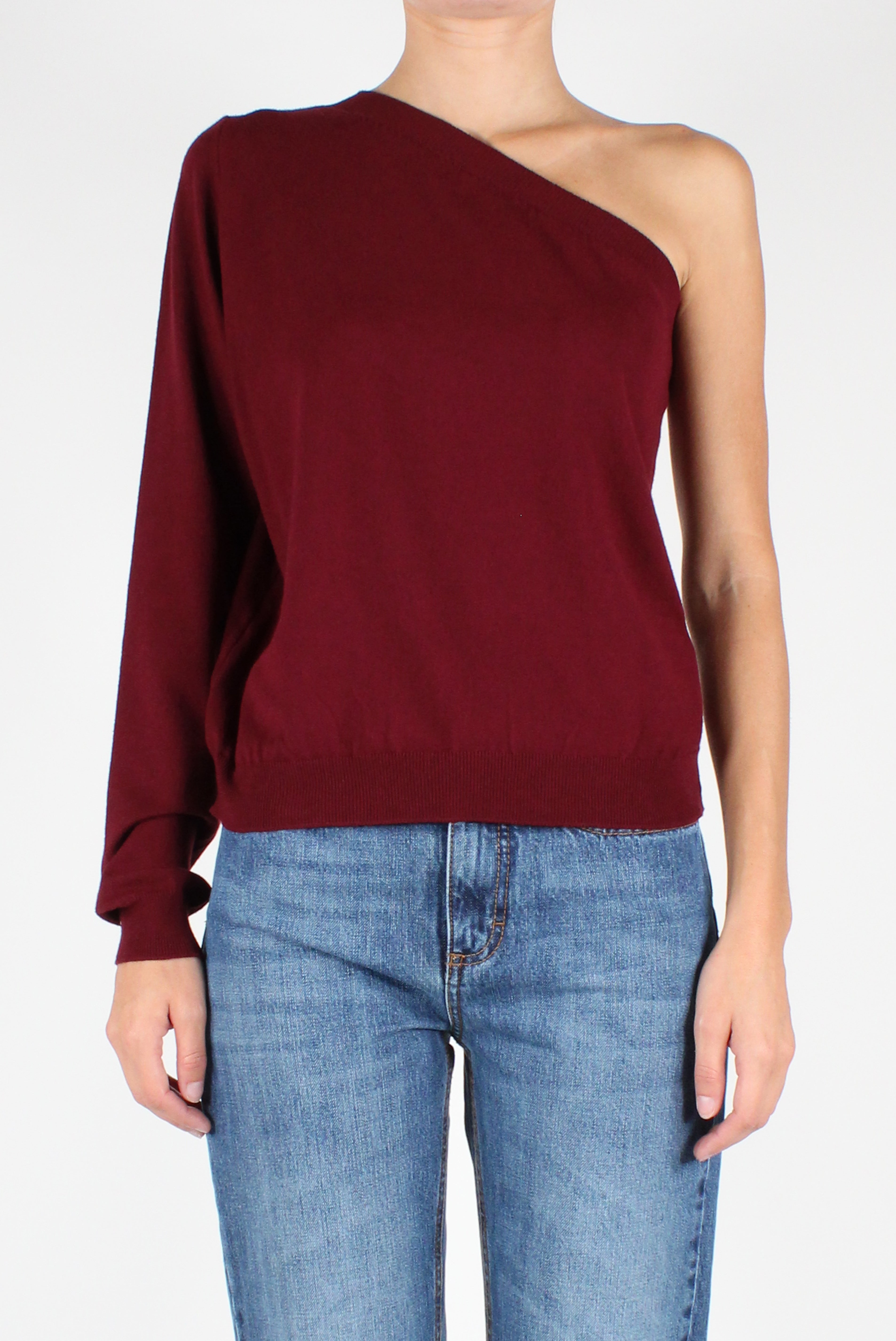 One Shoulder Sweater U Bordeaux