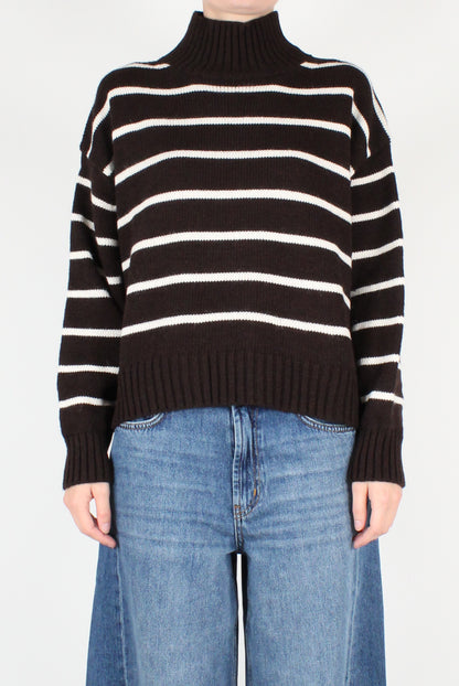 High Neck Striped Sweater