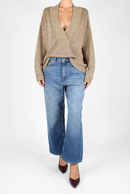 V-Neck Sweater with Lurex