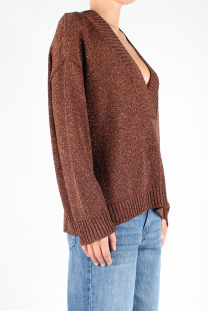 V-Neck Sweater with Lurex