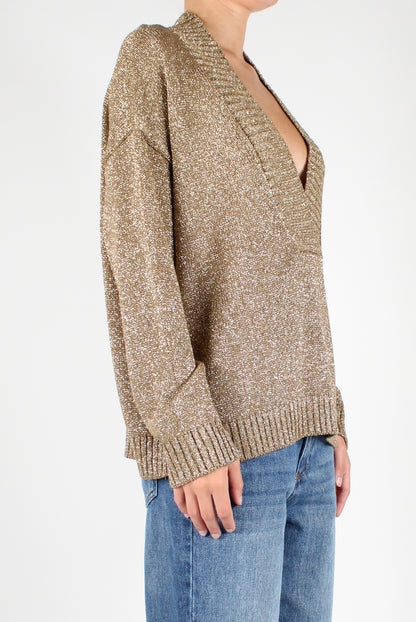 V-Neck Sweater with Lurex