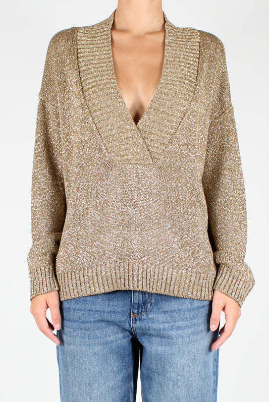 V-Neck Sweater with Lurex