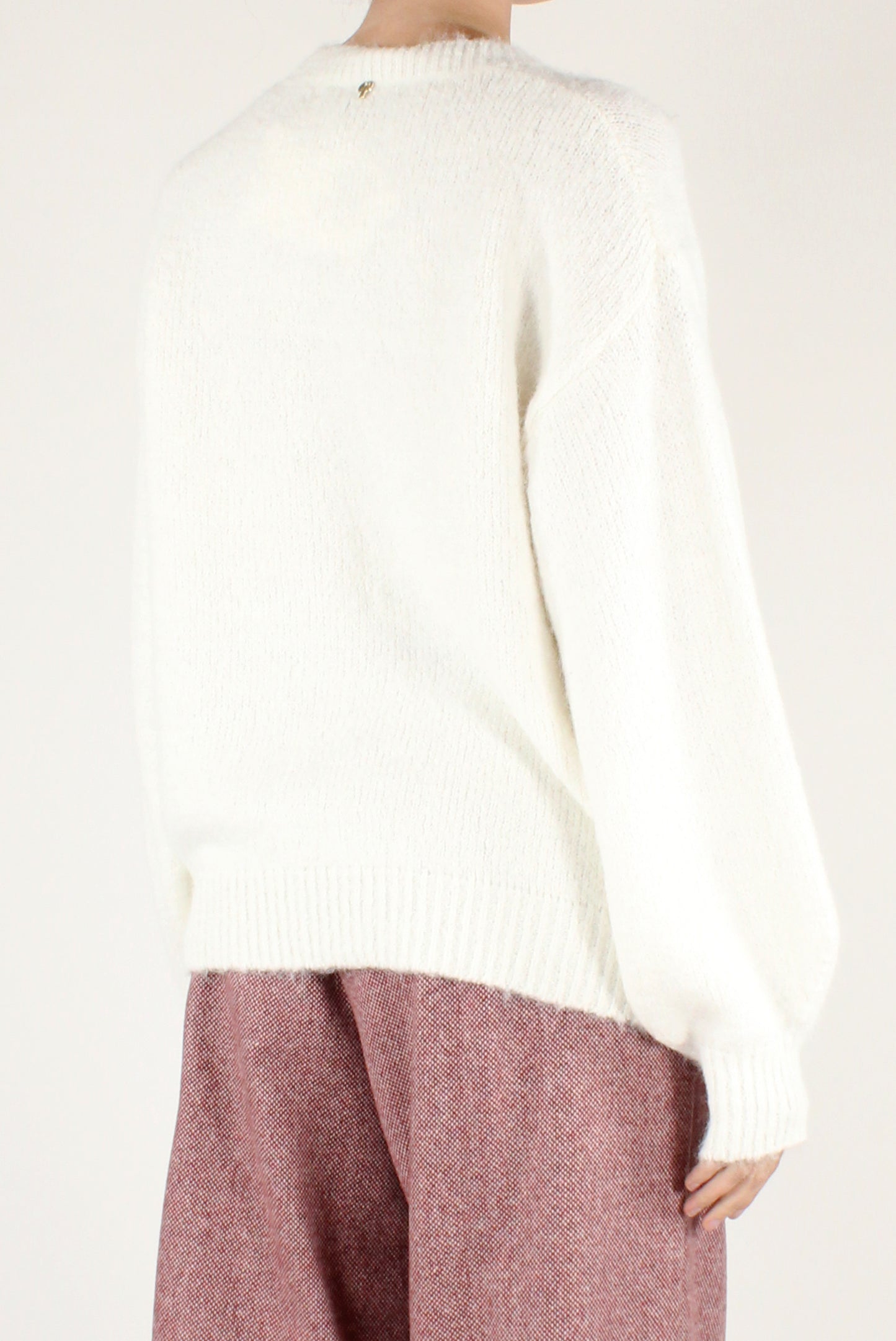 Maglione con Fiori Ricamati