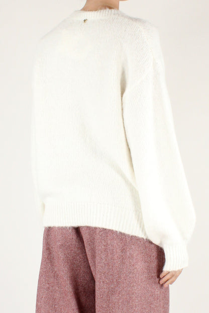 Maglione con Fiori Ricamati