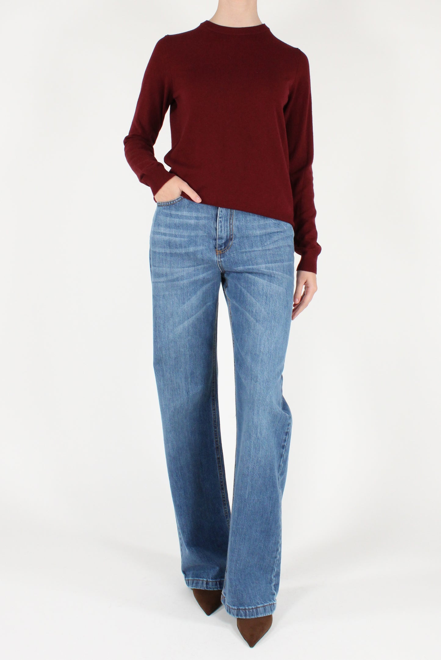 Maglione Girocollo Misto Viscosa