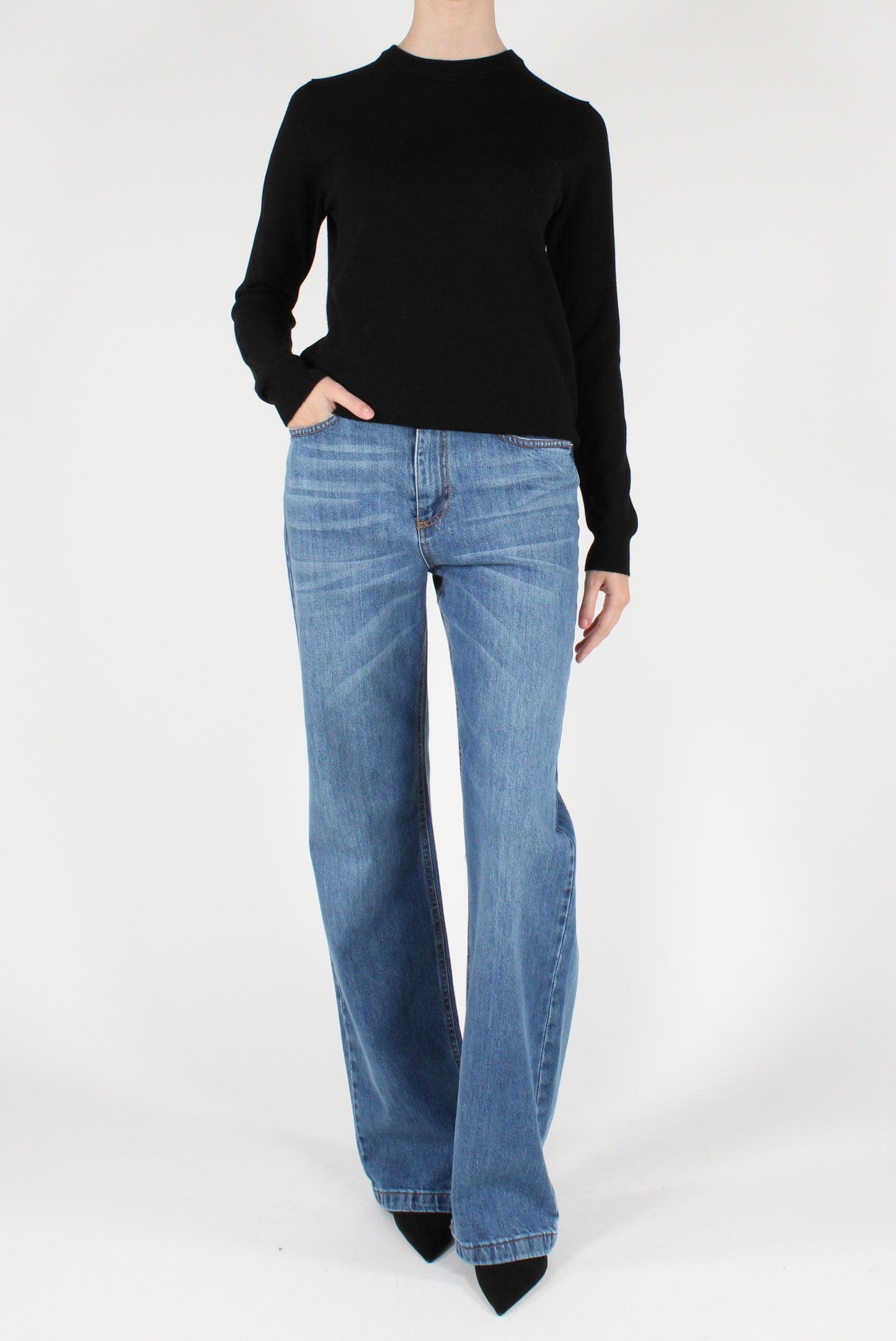 Maglione Girocollo Misto Viscosa