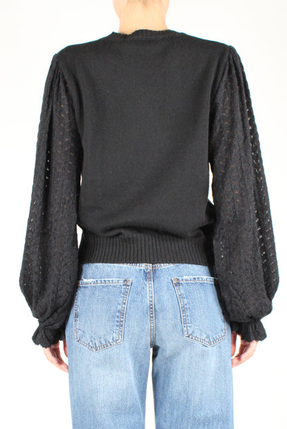 Lace Puff Sleeve Sweater