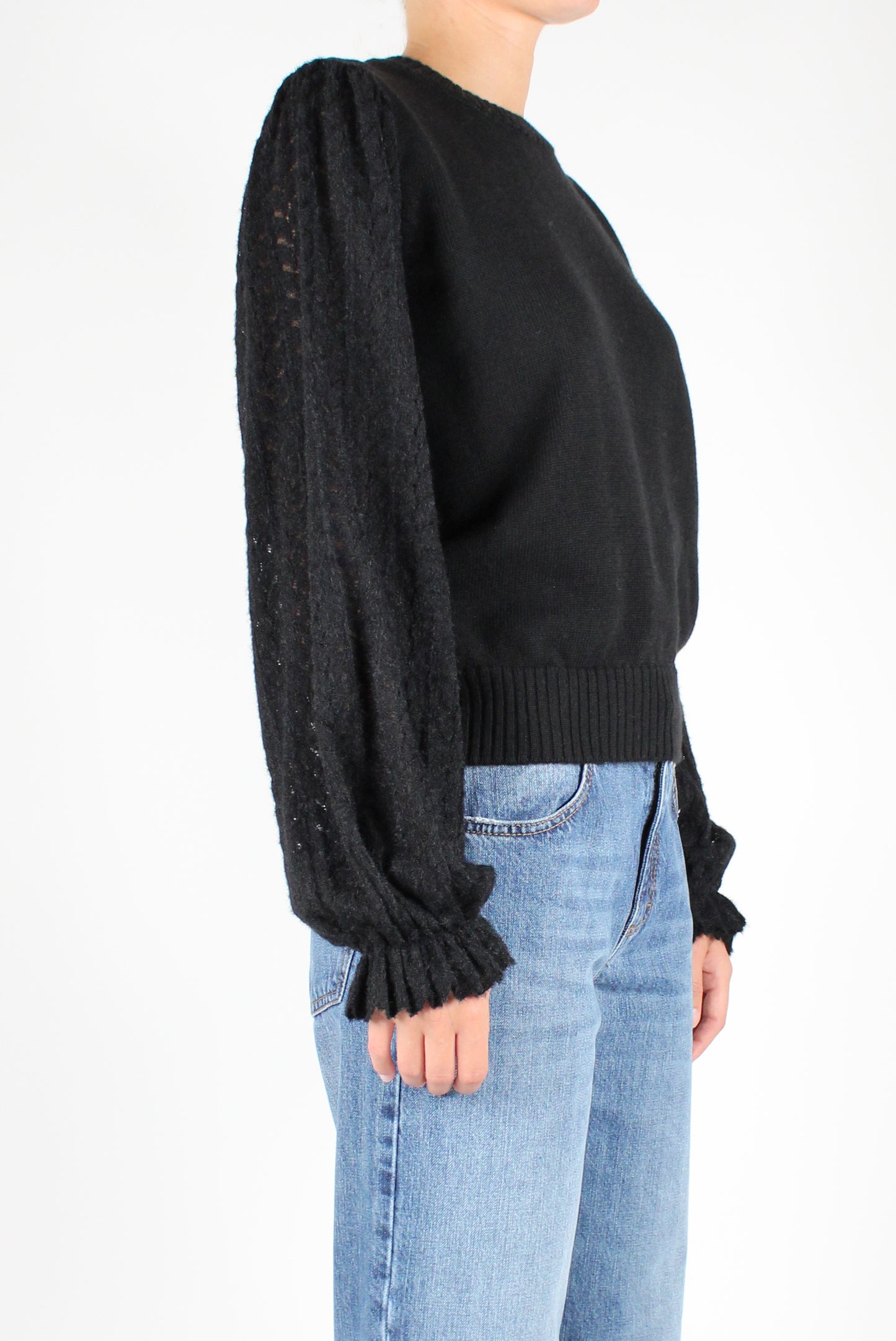 Lace Puff Sleeve Sweater