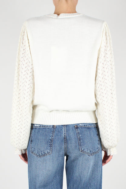 Lace Puff Sleeve Sweater