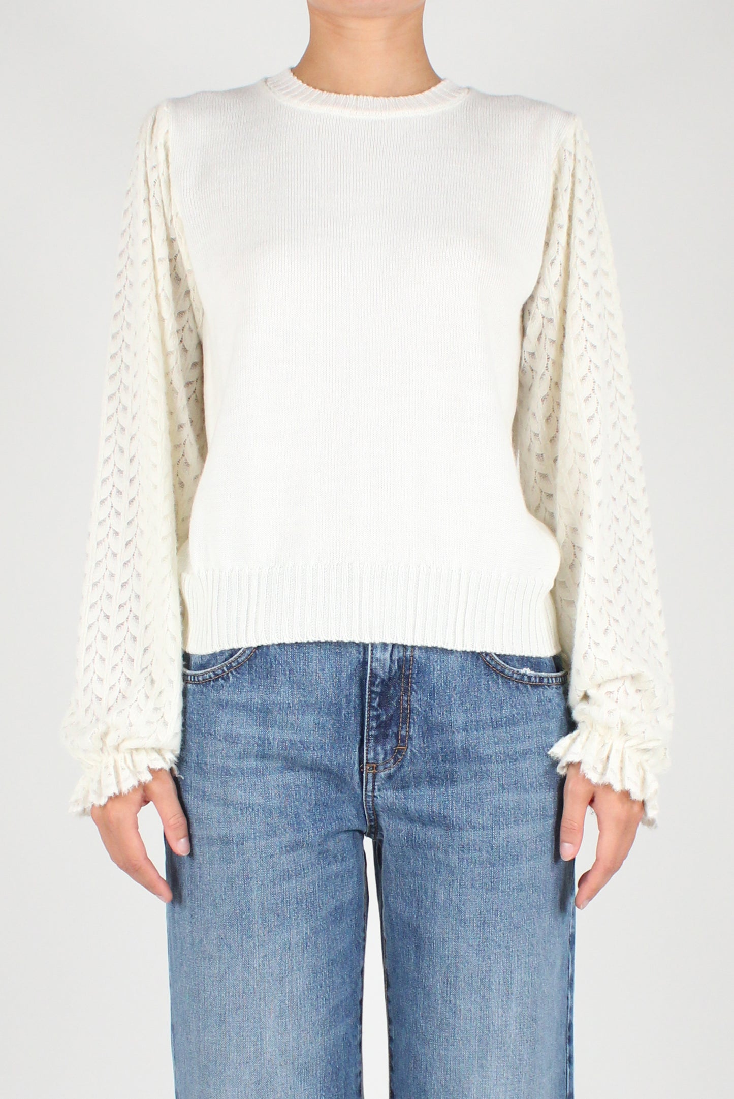 Lace Puff Sleeve Sweater