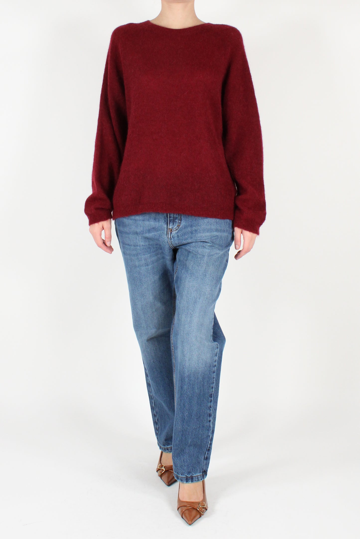 Alpaca Blend Round Neck Oversized Sweater