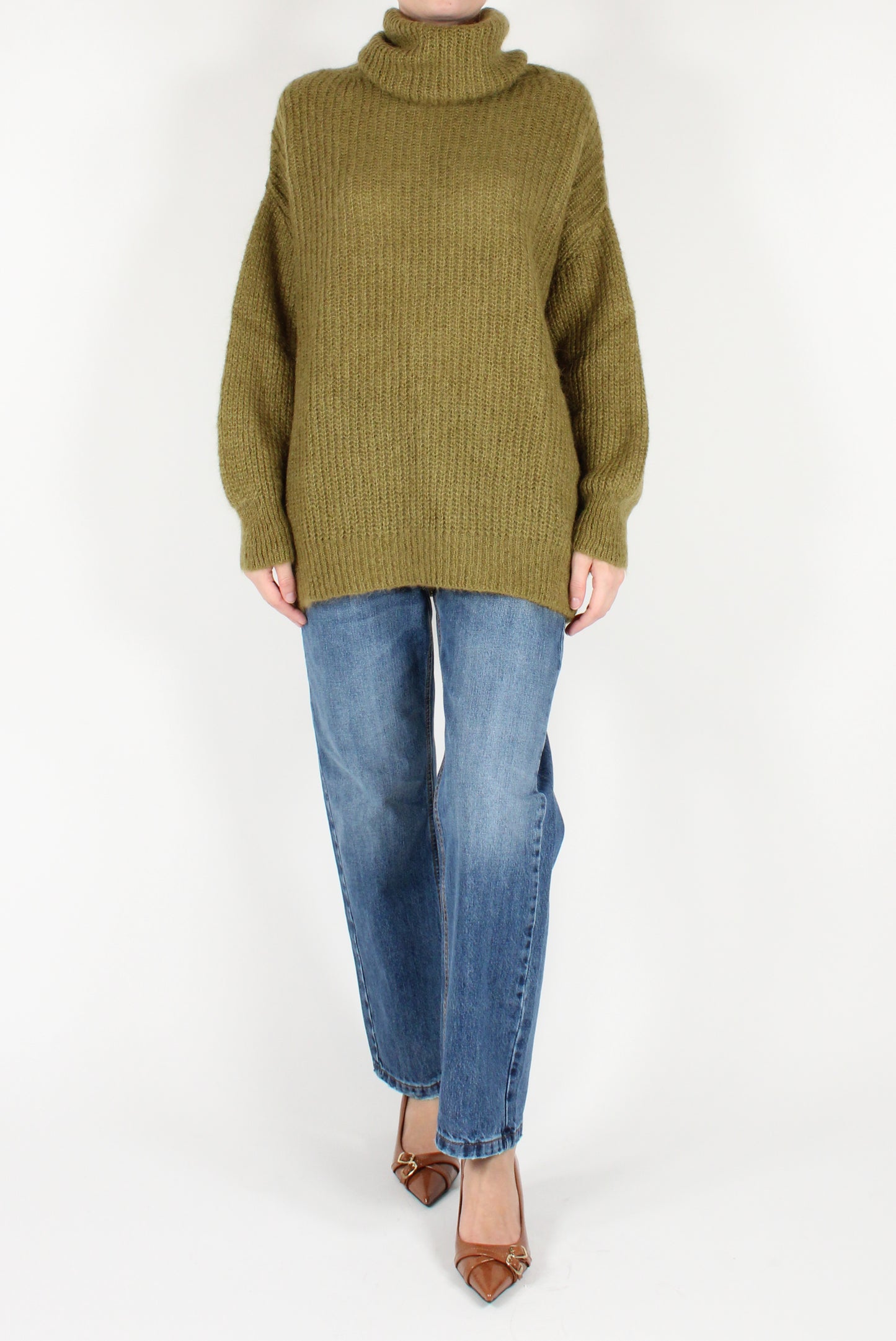 Maglione Dolcevita Over Misto Mohair