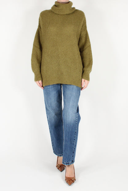 Maglione Dolcevita Over Misto Mohair