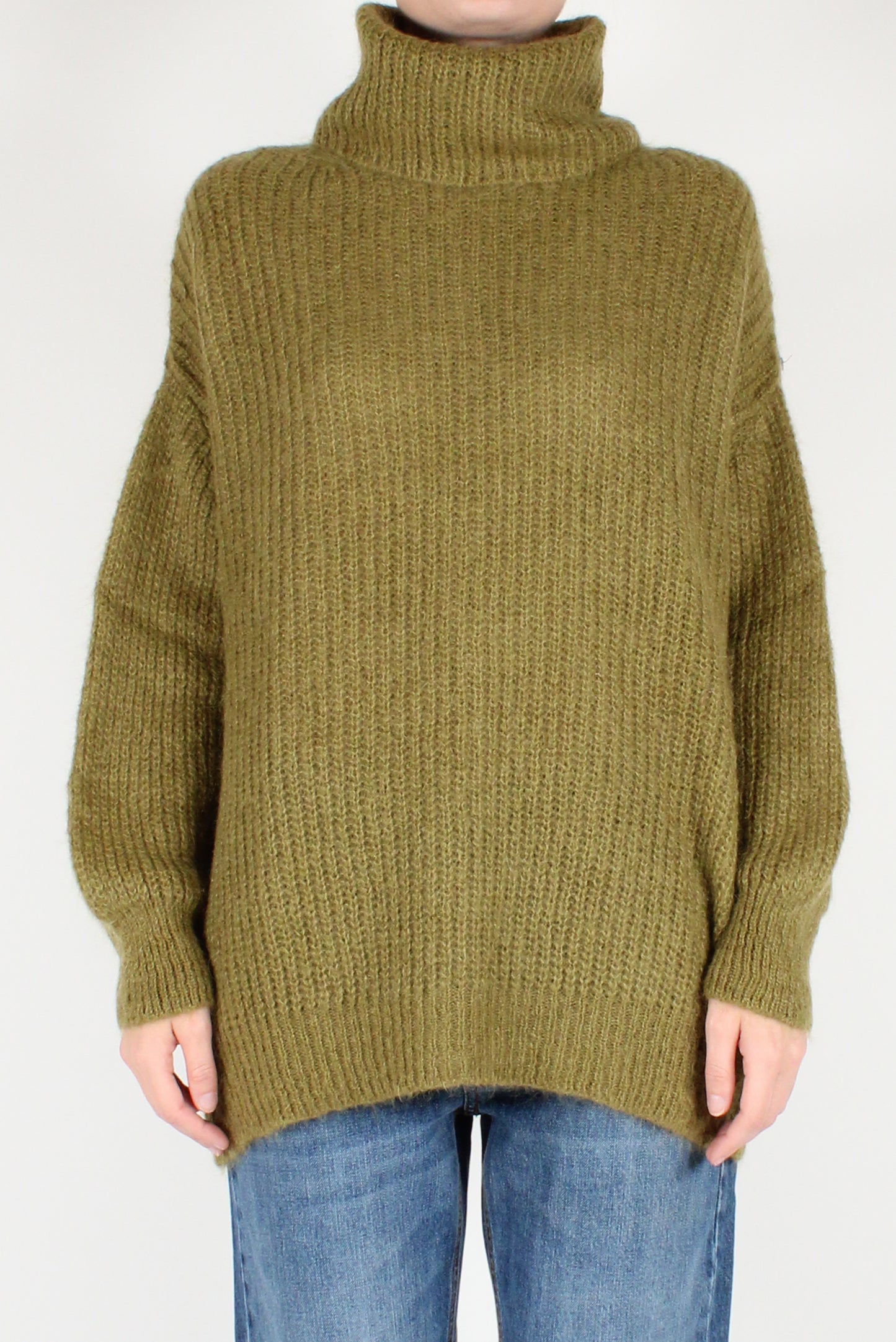 Maglione Dolcevita Over Misto Mohair