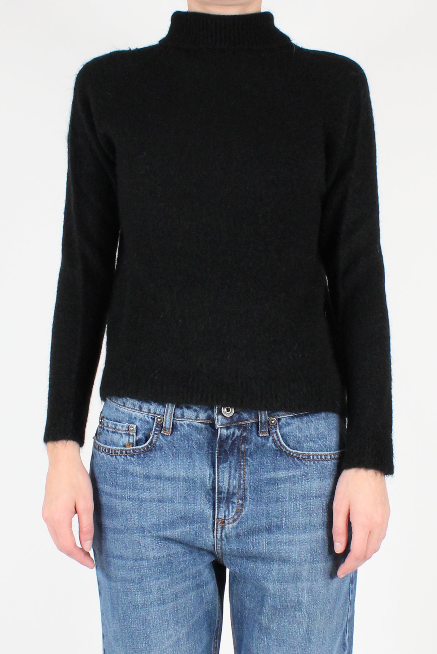 Mohair Blend Fitted Turtleneck