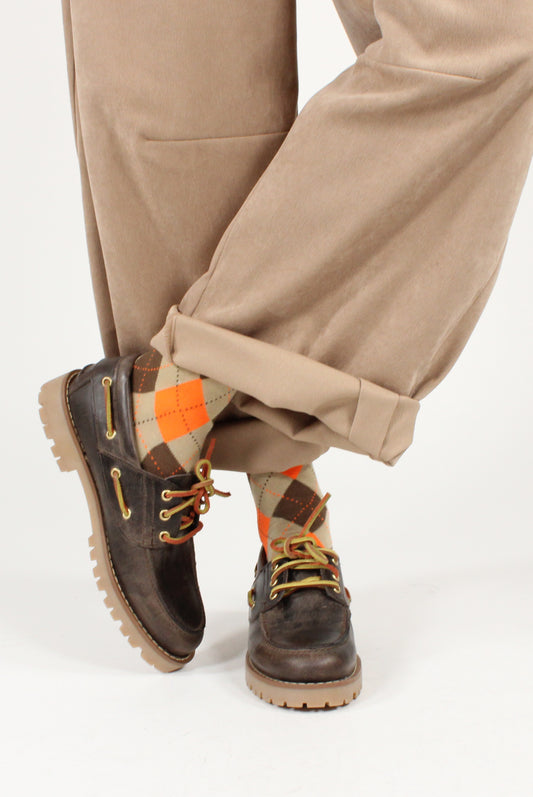 Oiled Leather Lace-Up Loafers