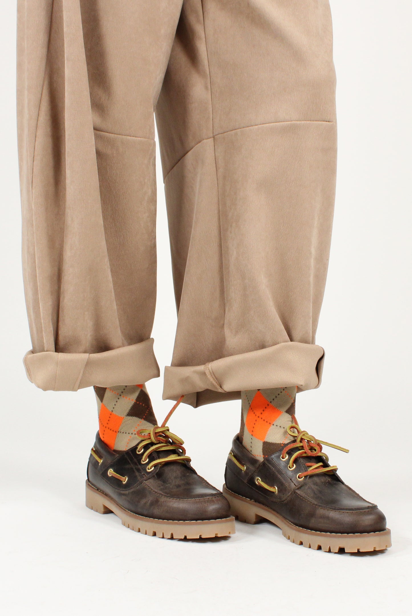 Oiled Leather Lace-Up Loafers