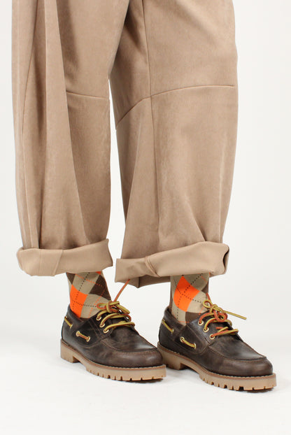 Oiled Leather Lace-Up Loafers