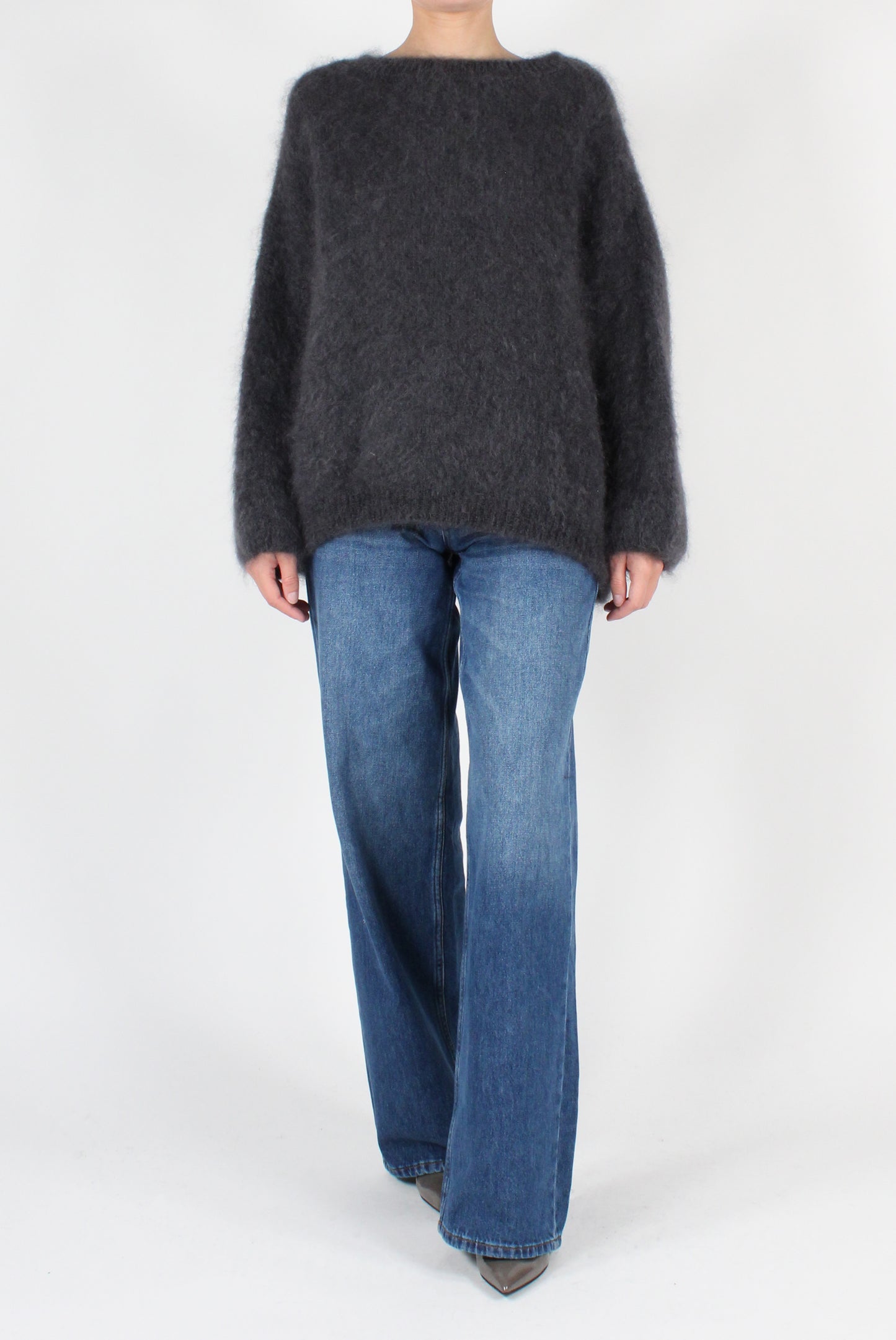 Mohair Blend Round Neck Sweater