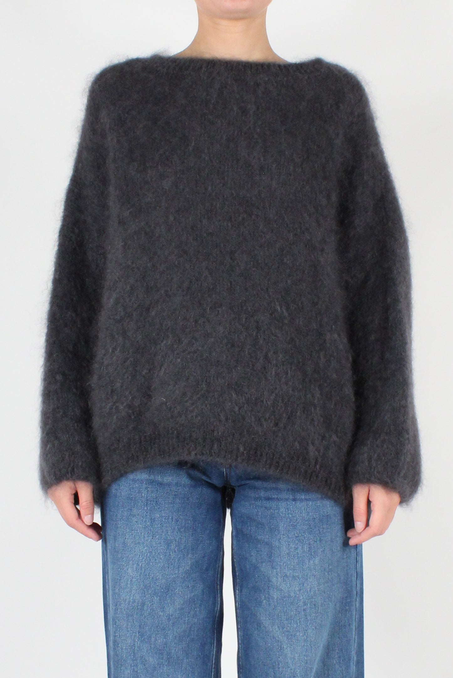 Mohair Blend Round Neck Sweater