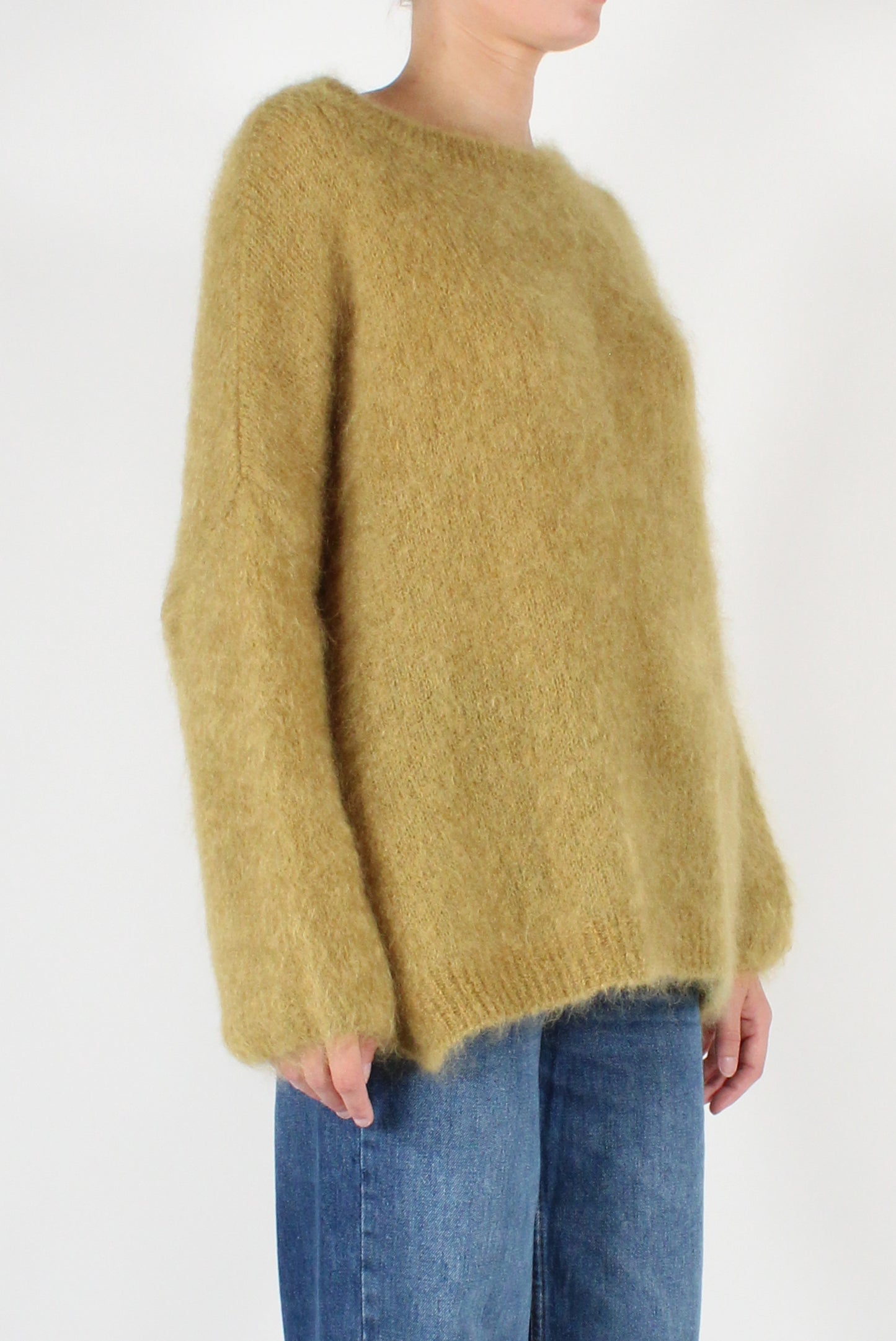 Mohair Blend Round Neck Sweater