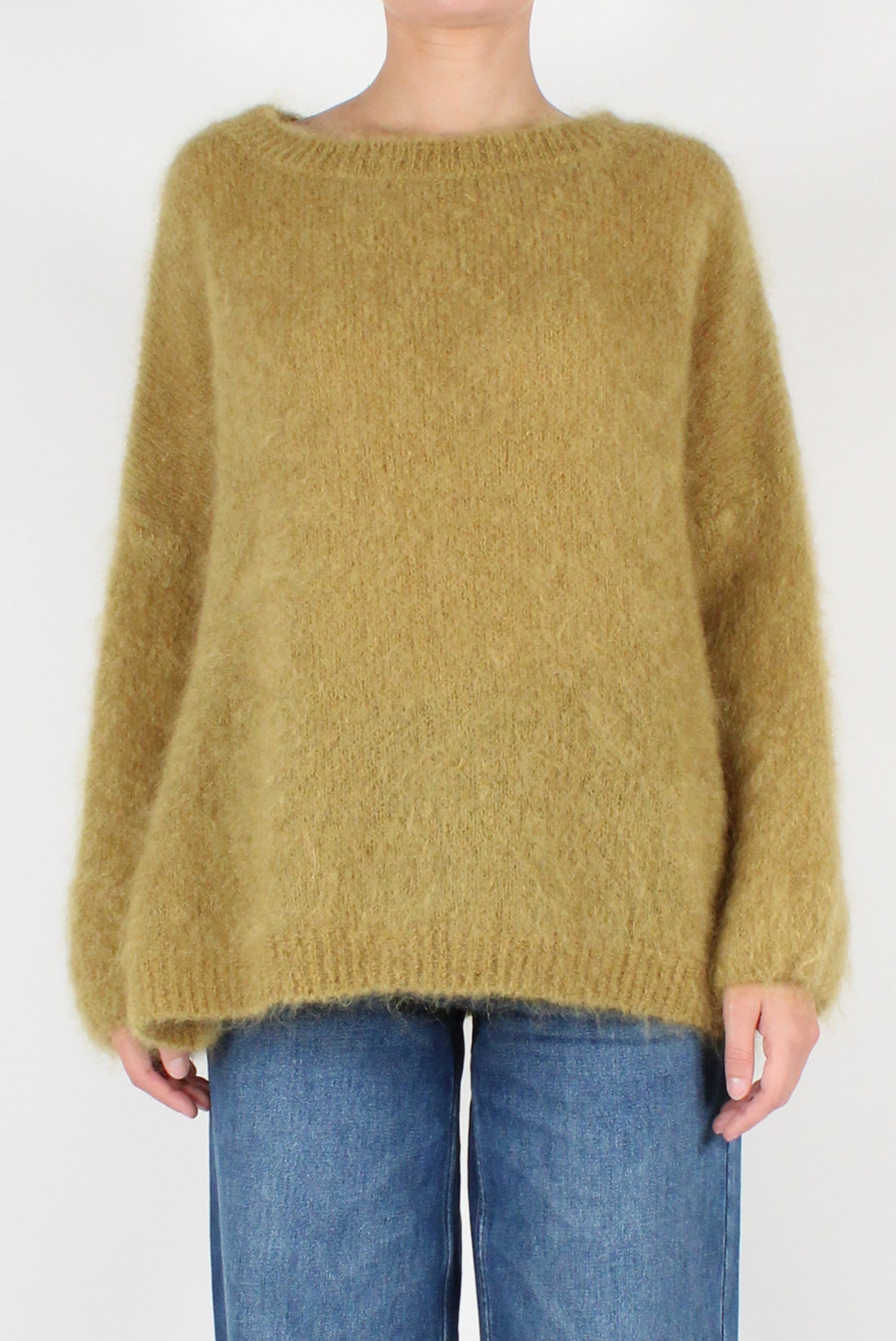 Mohair Blend Round Neck Sweater