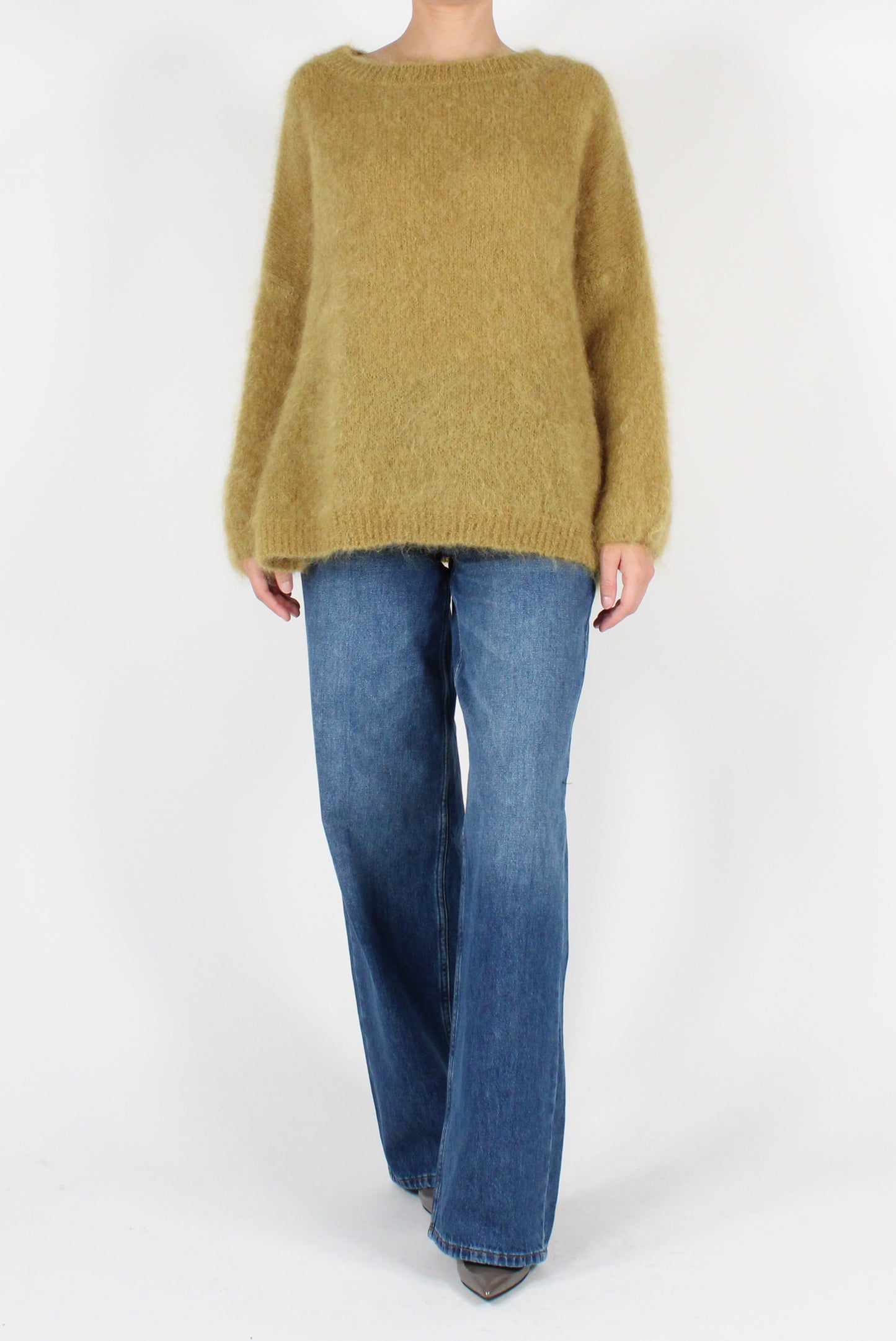 Mohair Blend Round Neck Sweater