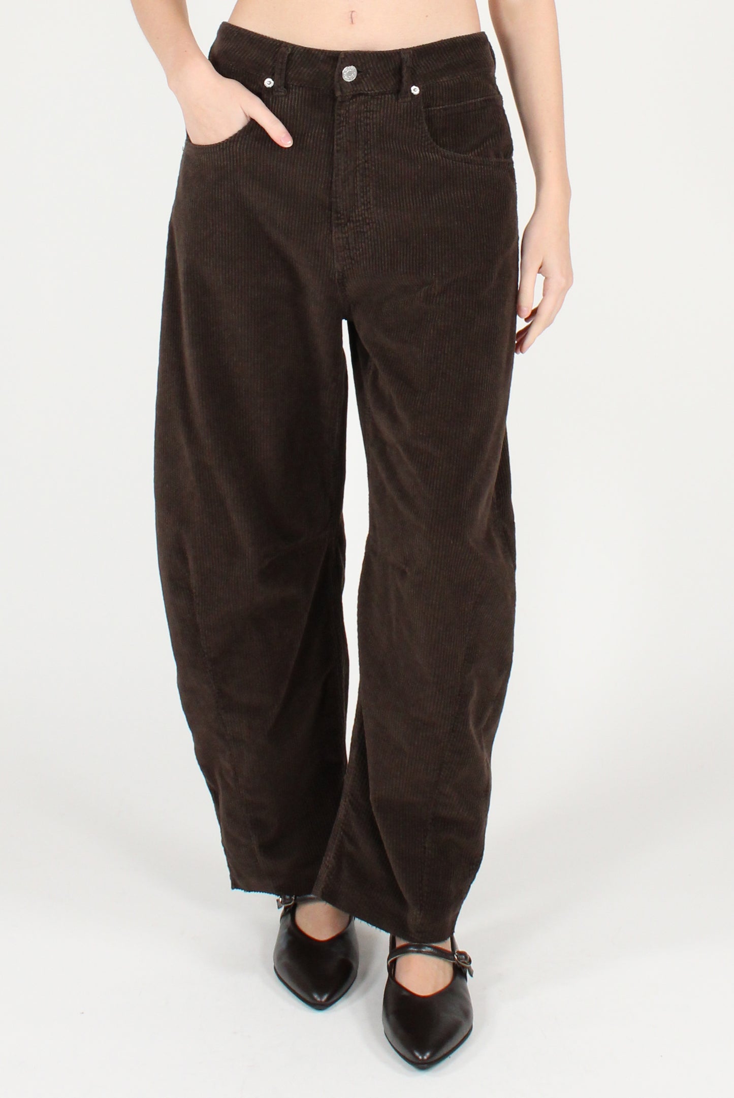 Pantaloni Balloon in Velluto a Coste Barbara