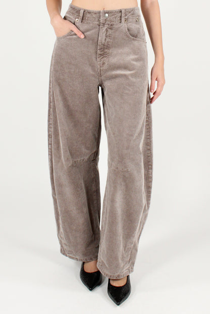 Pantaloni Balloon in Velluto a Coste