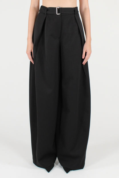 Pantaloni Balloon con Pinces e Cintura