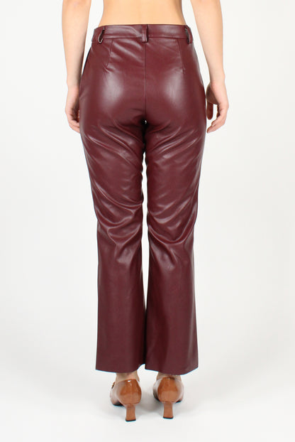 Smooth Faux Leather Cigarette Pants