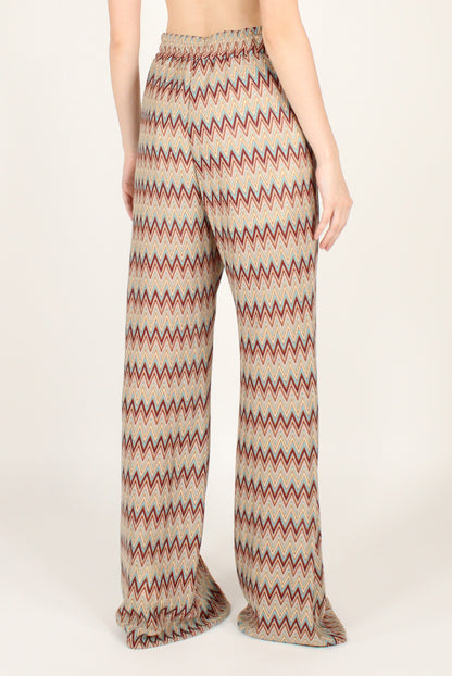 Pantaloni a Palazzo a Fantasia Geometrica