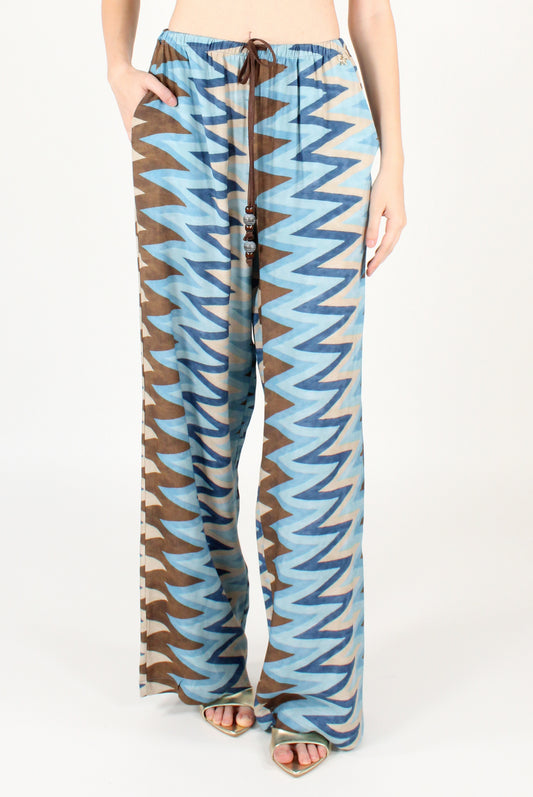 Pantaloni a Palazzo Fantasia Geometrica
