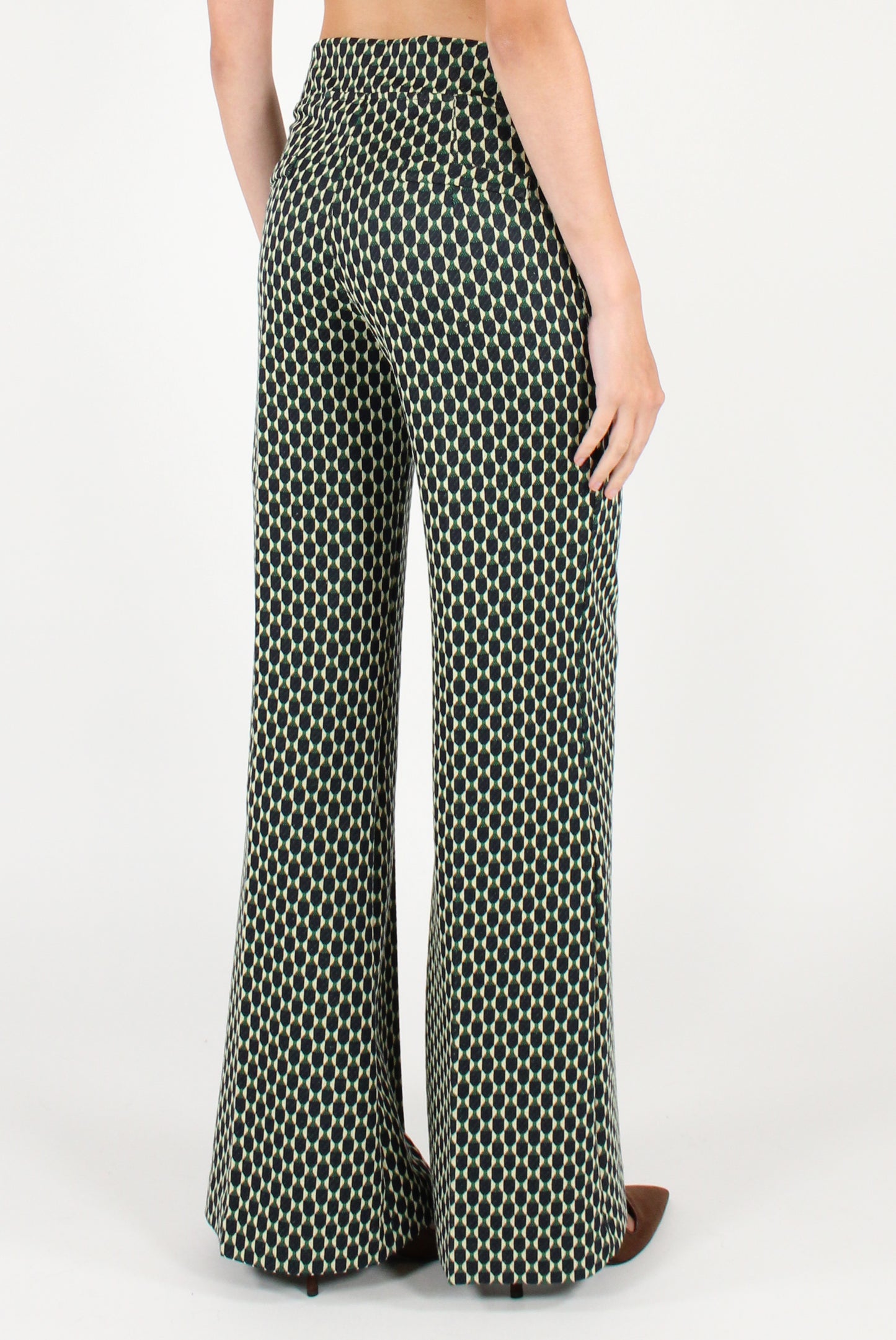 Geometric Pattern Flare Pants