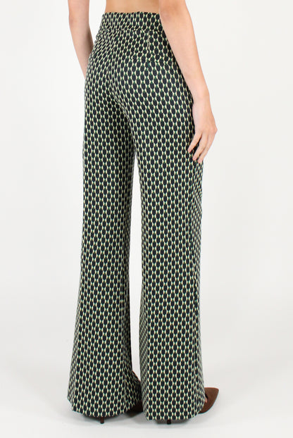 Geometric Pattern Flare Pants