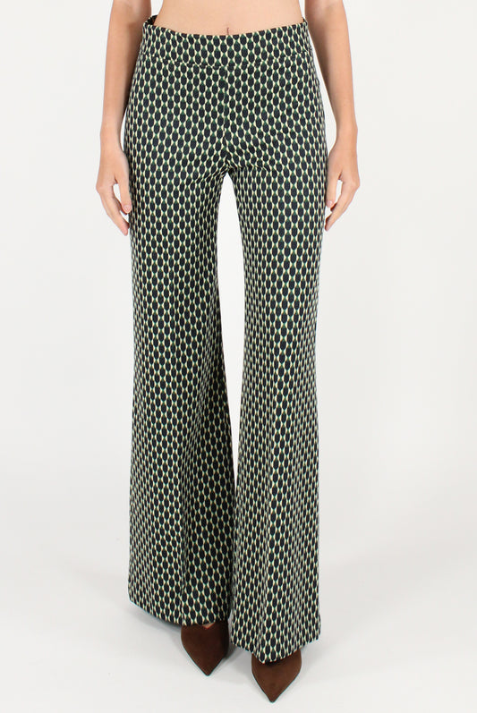 Geometric Pattern Flare Pants