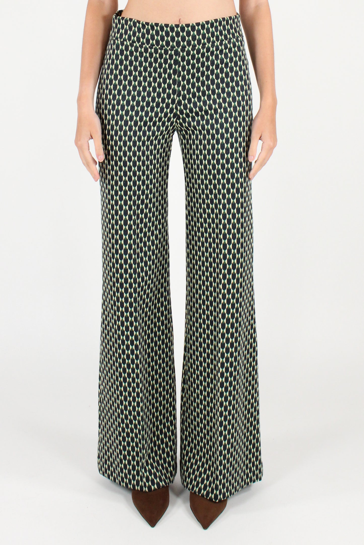 Geometric Pattern Flare Pants