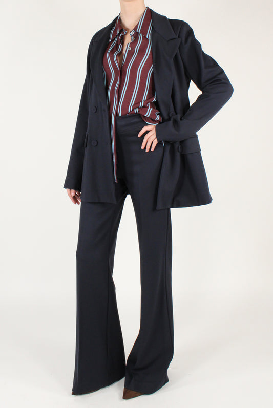 Double-Breasted Twill Blazer