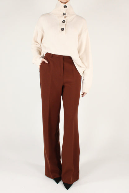 Viscose Blend Straight Leg Trousers