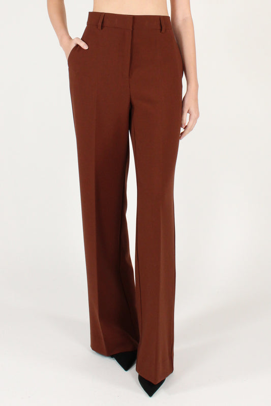 Viscose Blend Straight Leg Trousers