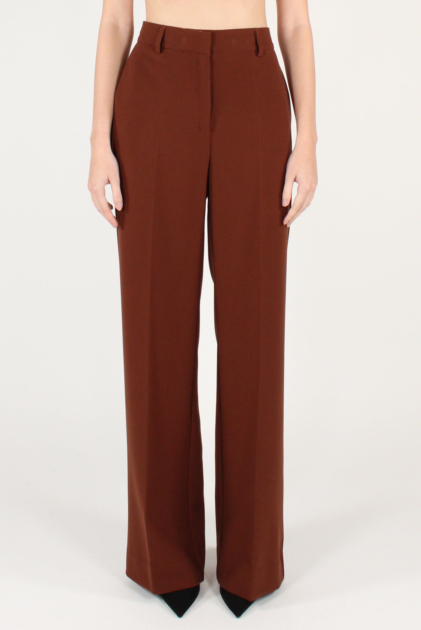 Viscose Blend Straight Leg Trousers